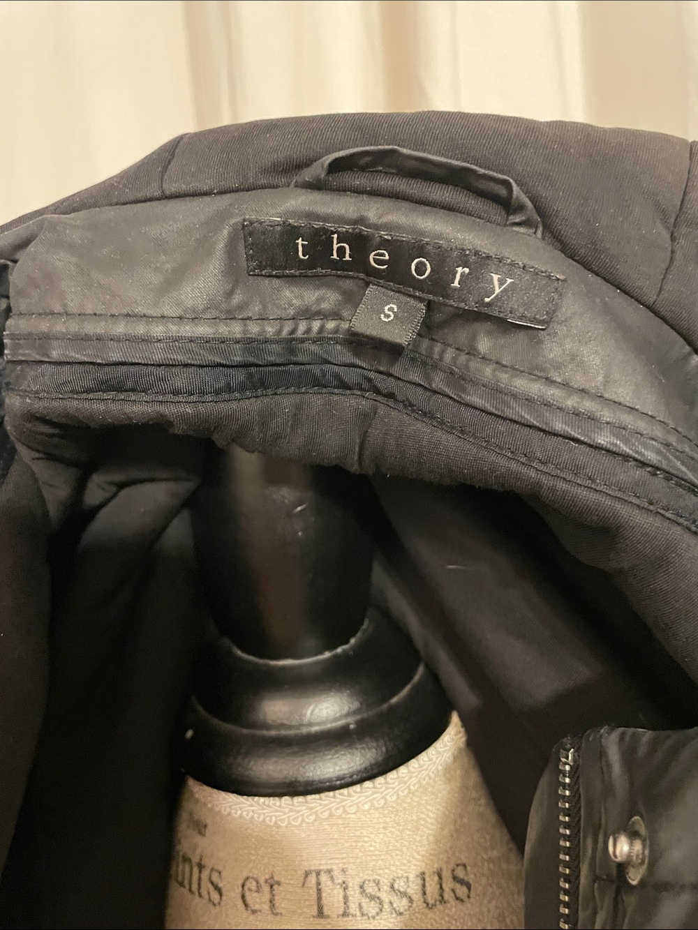 Theory Black Hooded Field Jacket zip-out lining size S - Picture 8 of 11